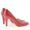 Zapatos elegantes de mujer 1234 charol rojo satinado