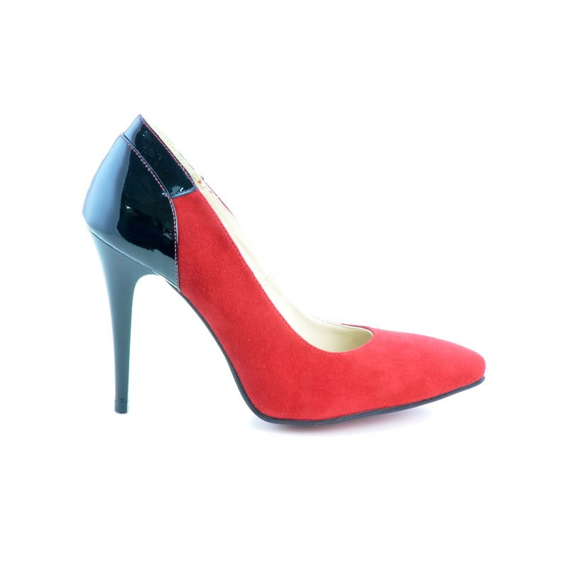 Zapatos elegantes de mujer 1230 rojo antílope combinado