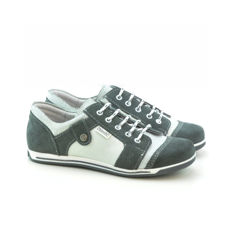 Zapatos deportivos de mujer 143-1 bufo gris+blanco