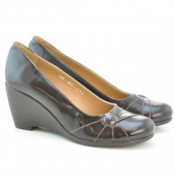 Zapatos casuales para mujer 613 charol café