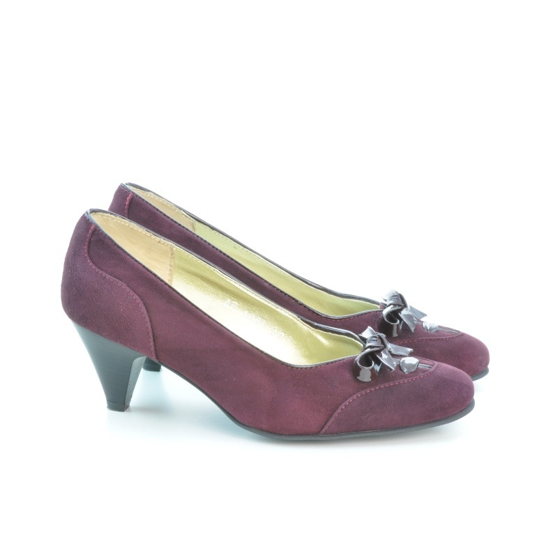 Zapatos elegantes de mujer 1064 burdeos antílope