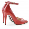 Zapatos elegantes de mujer 1247 charol rojo satinado