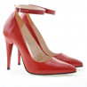 Zapatos elegantes de mujer 1247 charol rojo satinado