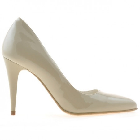 Zapatos elegantes de mujer 1246 charol beige