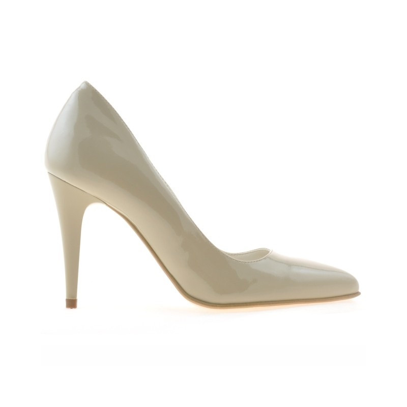Zapatos elegantes de mujer 1246 charol beige