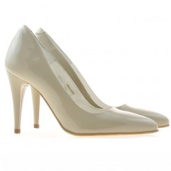 Zapatos elegantes de mujer 1246 charol beige