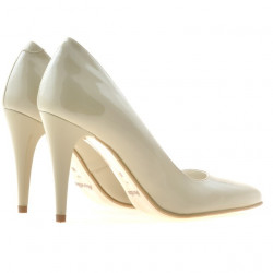 Zapatos elegantes de mujer 1246 charol beige