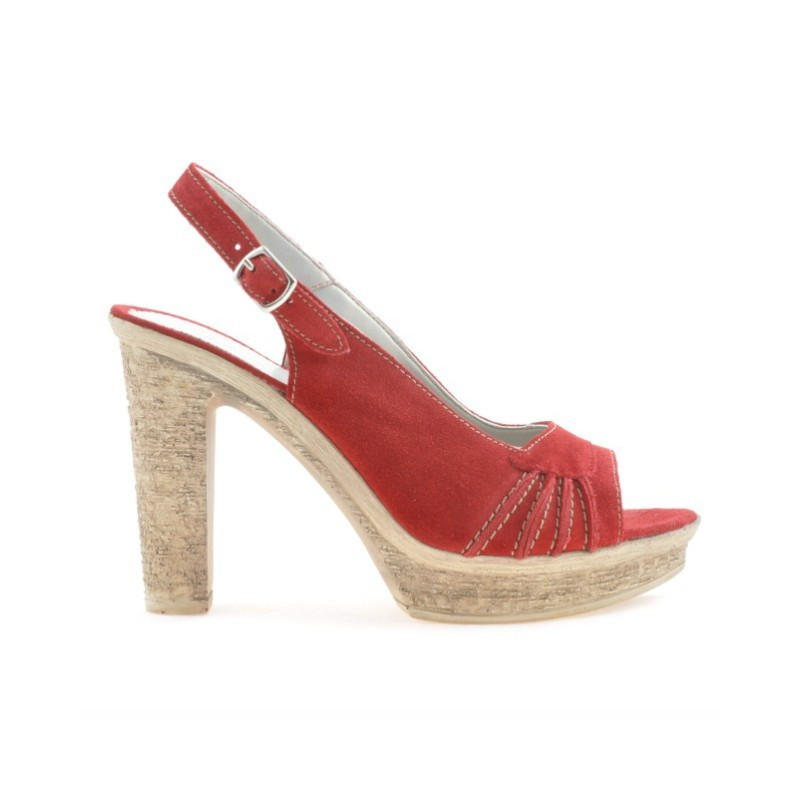 Sandalias mujer 597 rojo ante