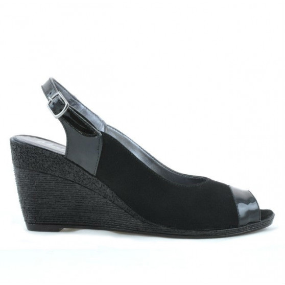 Sandalias de mujer 5019 charol negro+ante negro