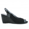 Sandalias de mujer 5019 charol negro+ante negro