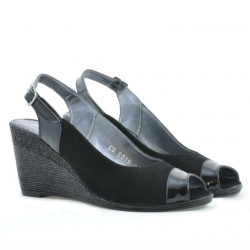 Sandalias de mujer 5019 charol negro+ante negro