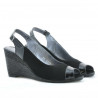 Sandalias de mujer 5019 charol negro+ante negro