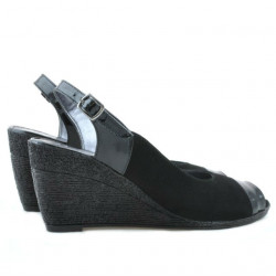 Sandalias de mujer 5019 charol negro+ante negro