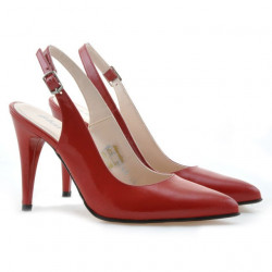 Sandalias de mujer 1249 charol rojo satinado