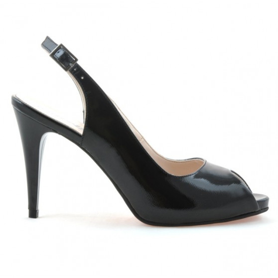 Sandalias mujer 1250 charol negro satinado