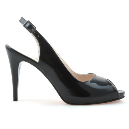 Sandalias mujer 1250 charol negro satinado