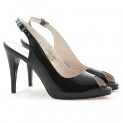 Sandalias mujer 1250 charol negro satinado