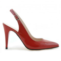 Sandalias de mujer 1249 charol rojo satinado