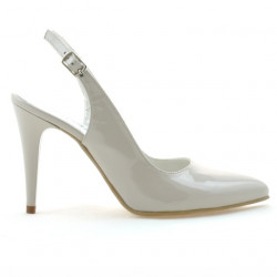 Sandalias dama 1249 charol beige nácar
