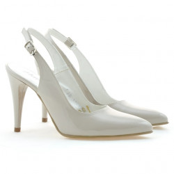 Sandalias dama 1249 charol beige nácar