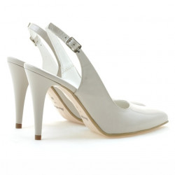 Sandalias dama 1249 charol beige nácar