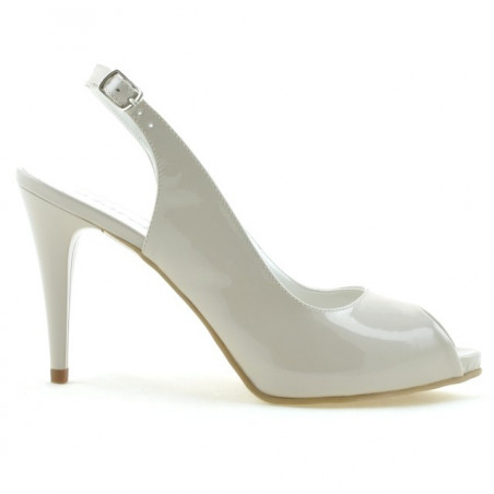 Sandalias de mujer 1250 charol beige nacarado