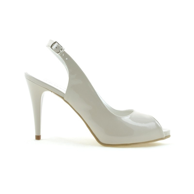 Sandalias de mujer 1250 charol beige nacarado