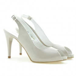 Sandalias de mujer 1250 charol beige nacarado