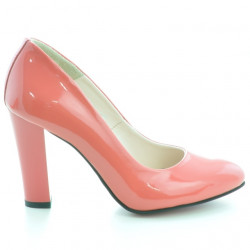 Zapatos elegantes de mujer 1214 charol rojo coral