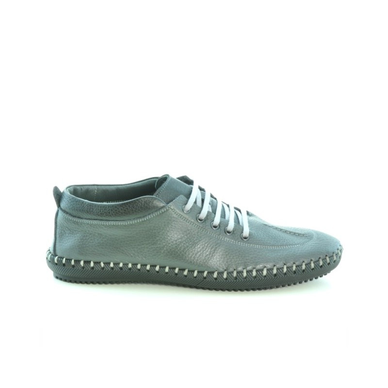 Mocasines hombre 864 gris+negro