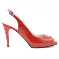 Sandalia mujer 1250 charol rojo satinado
