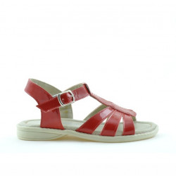 Sandalias para niños pequeños 53c charol rojo satinado