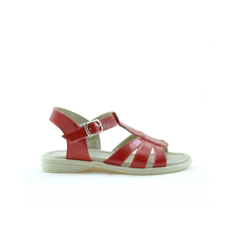 Sandalias para niños pequeños 53c charol rojo satinado
