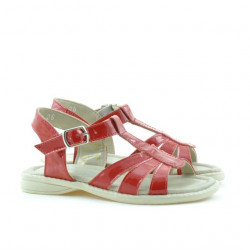 Sandalias para niños pequeños 53c charol rojo satinado