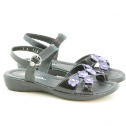 Sandalias para niños 523 charol negro+violeta