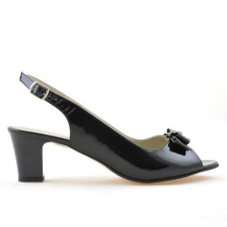 Sandalias de mujer 1251m charol negro satinado