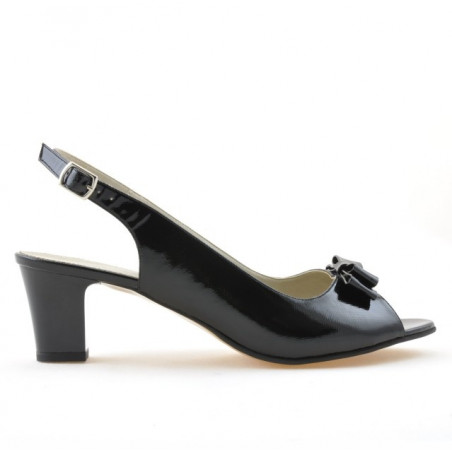 Sandalias de mujer 1251m charol negro satinado