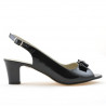 Sandalias de mujer 1251m charol negro satinado