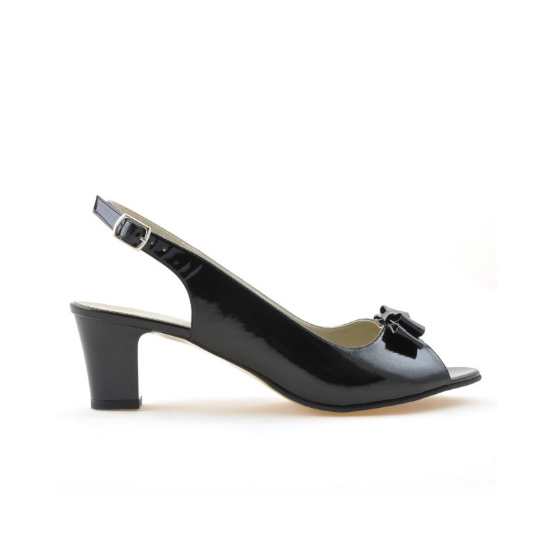 Sandalias de mujer 1251m charol negro satinado