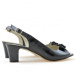 Sandalias de mujer 1251m charol negro satinado