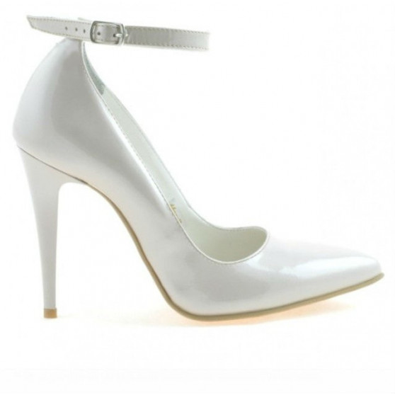 Zapatos elegantes de mujer 1247 charol beige nácar