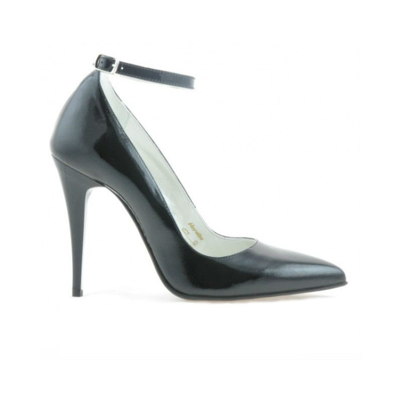 Zapatos elegantes de mujer 1247 charol negro satinado