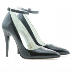 Zapatos elegantes de mujer 1247 charol negro satinado