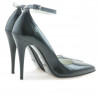 Zapatos elegantes de mujer 1247 charol negro satinado