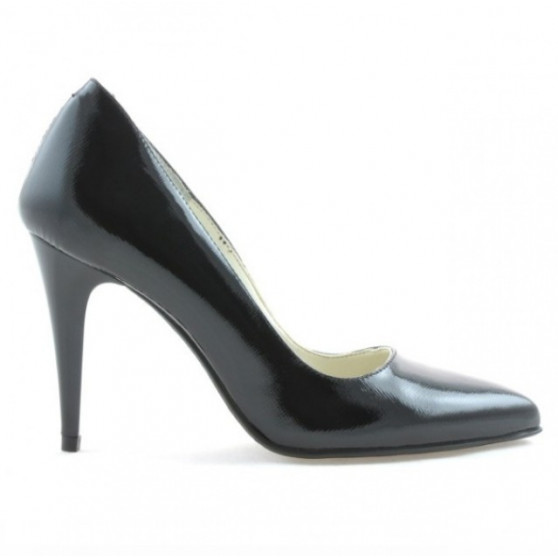 Zapatos elegantes mujer 1246 charol negro satinado