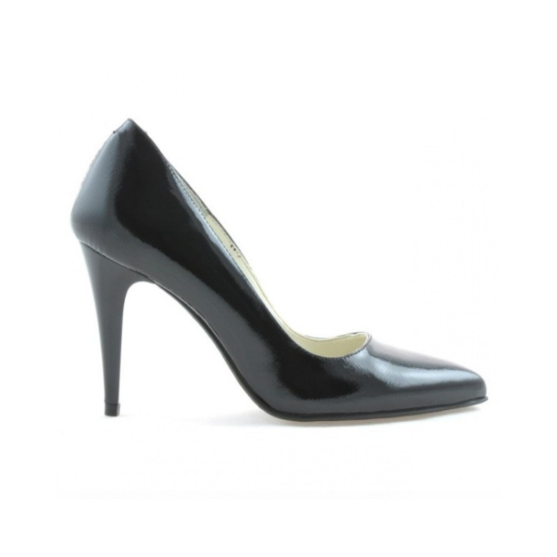 Zapatos elegantes mujer 1246 charol negro satinado