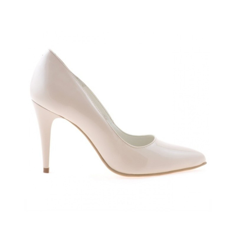 Zapatos elegantes de mujer 1246 charol marfil