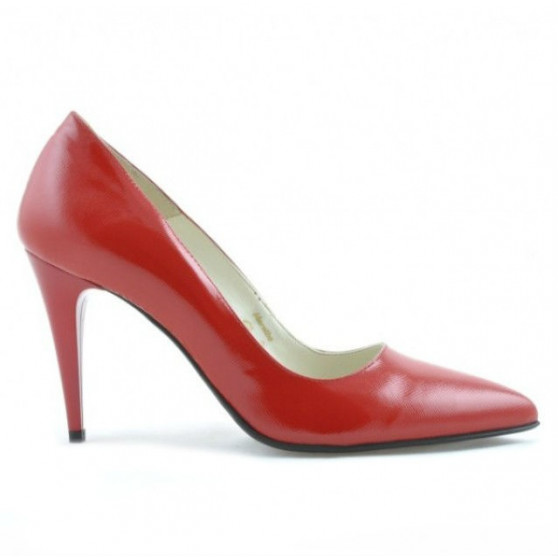 Zapatos elegantes de mujer 1246 charol rojo satinado