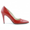 Zapatos elegantes de mujer 1246 charol rojo satinado