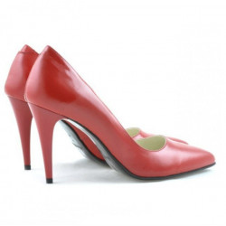 Zapatos elegantes de mujer 1246 charol rojo satinado